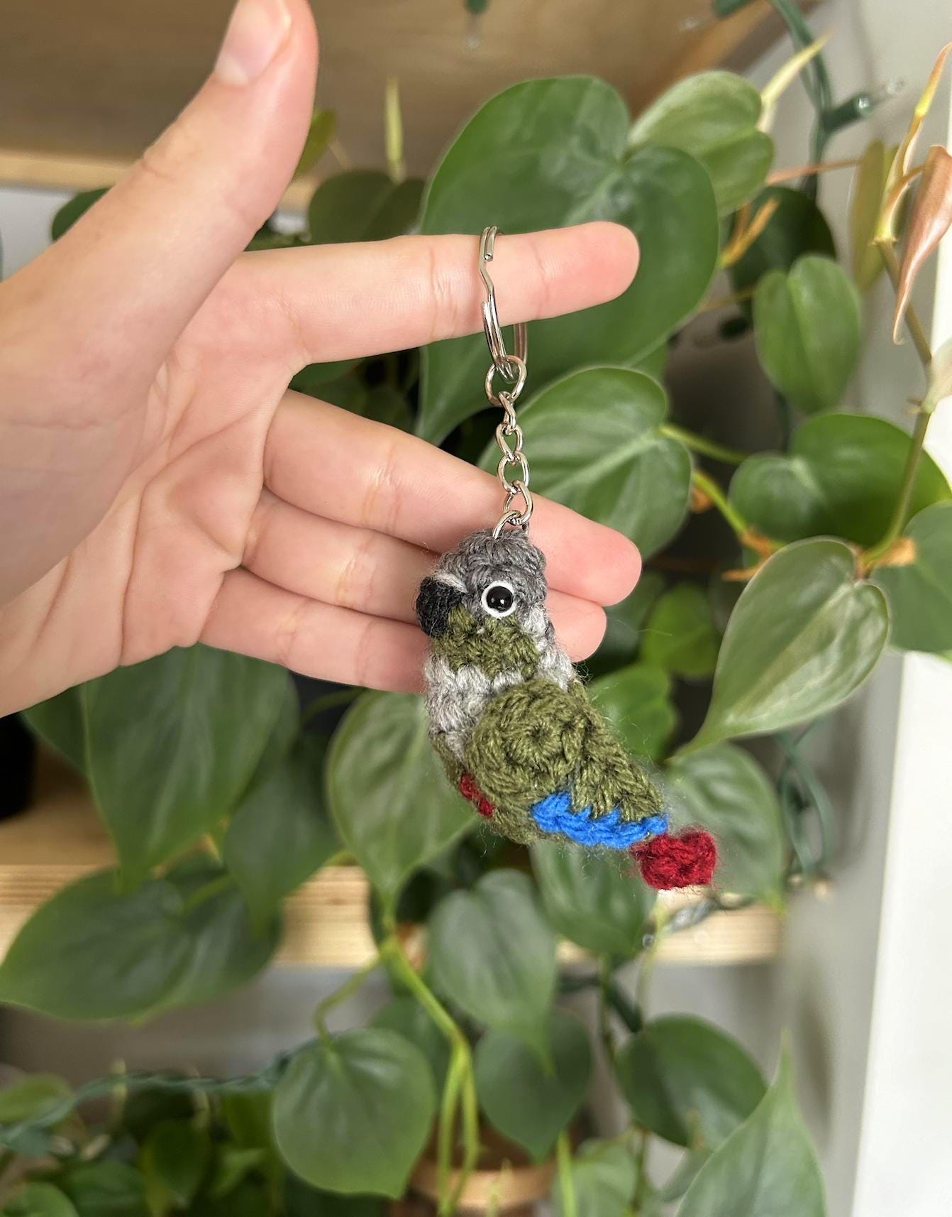 Tiny Birdies Green Cheek Conure Keychain