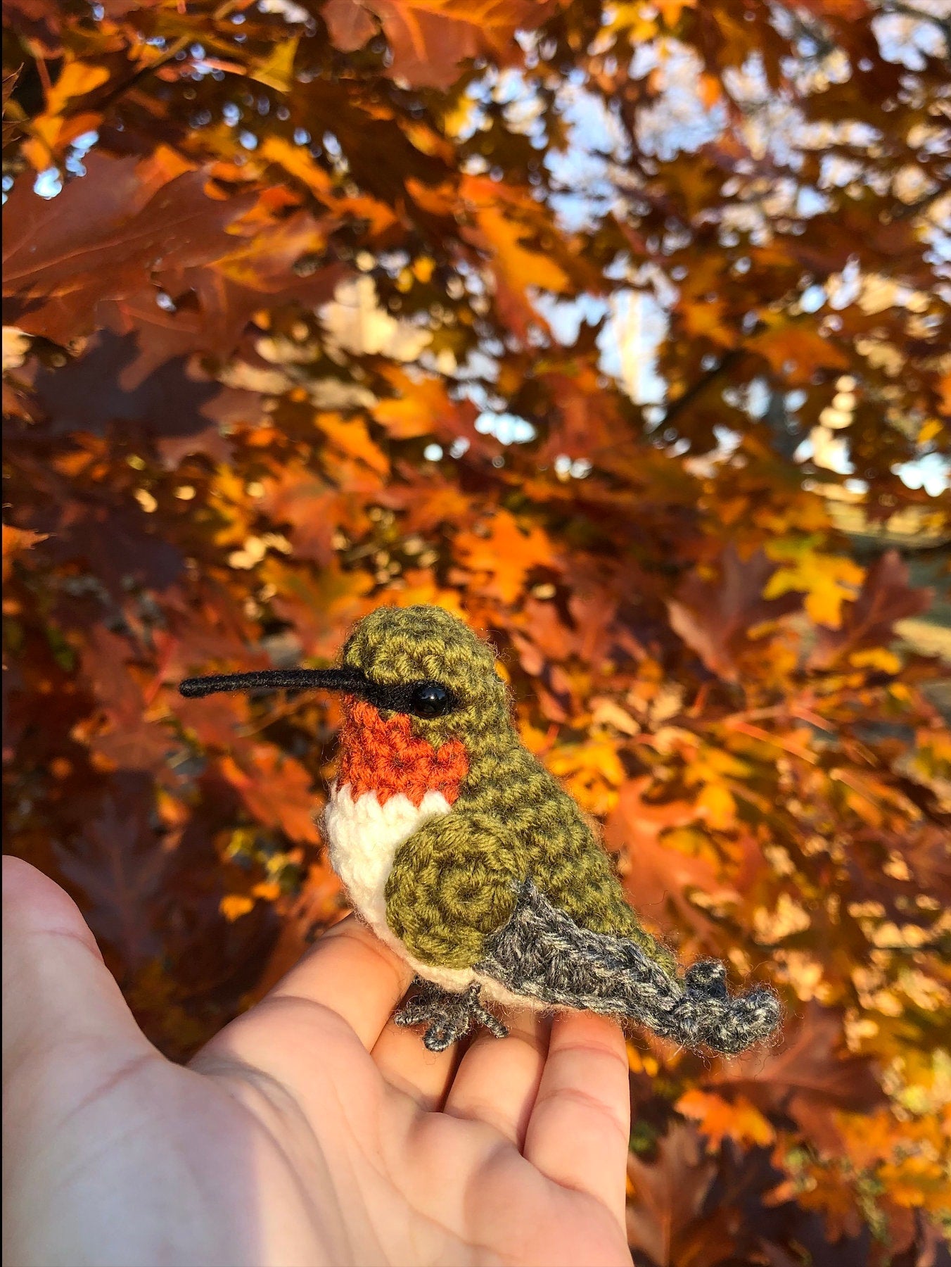 Ruby Throated Hummingbird Written Crochet Pattern | DIGITAL PDF