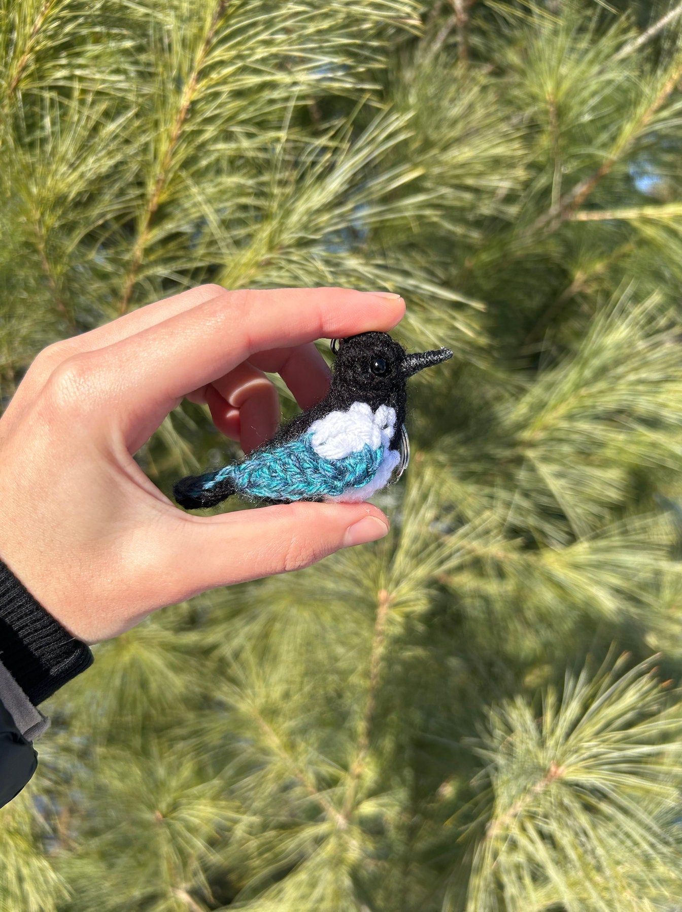 Tiny Birdies Magpie Keychain