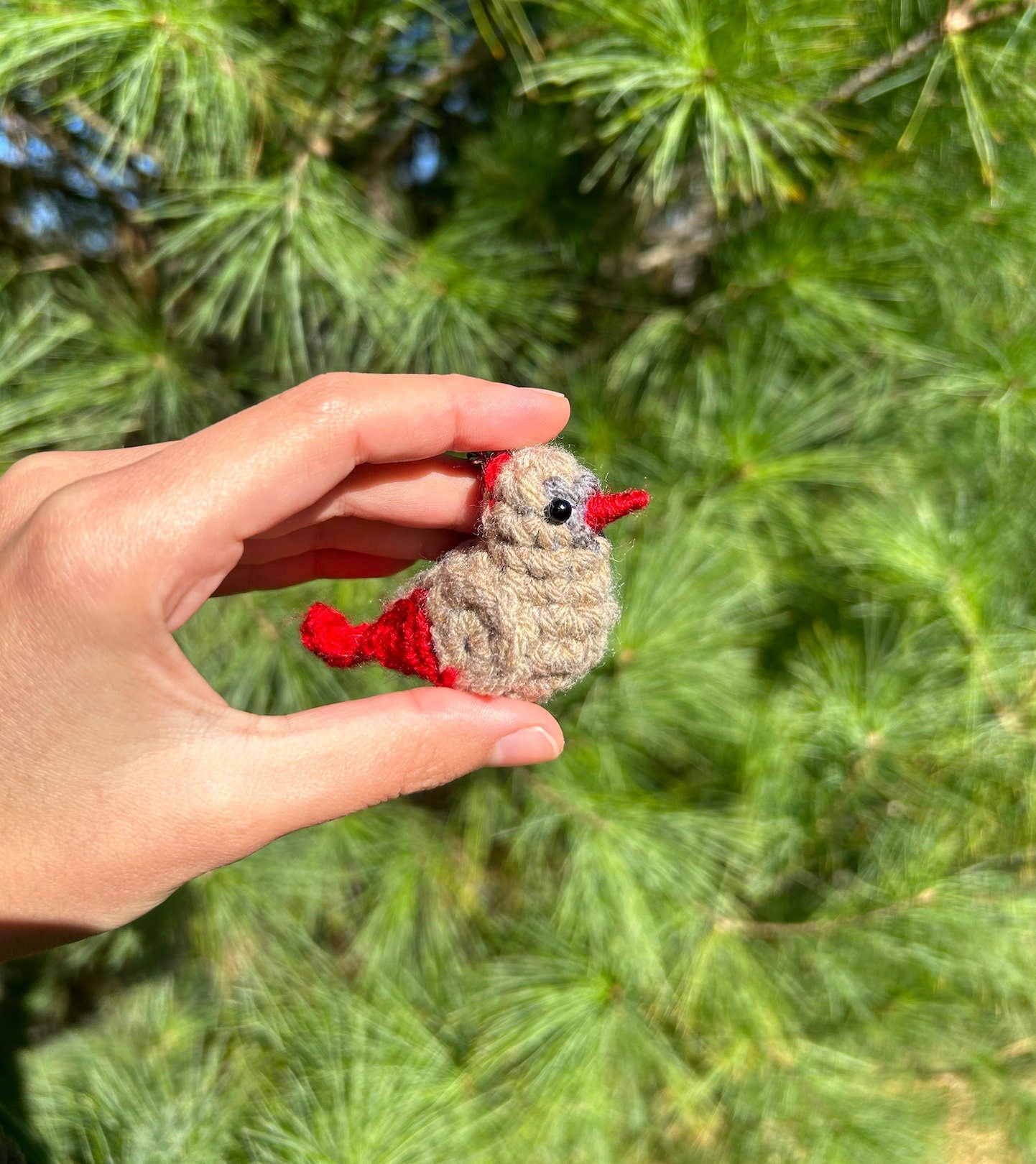 Tiny Birdies Female Cardinal Written Crochet Pattern | DIGITAL PDF