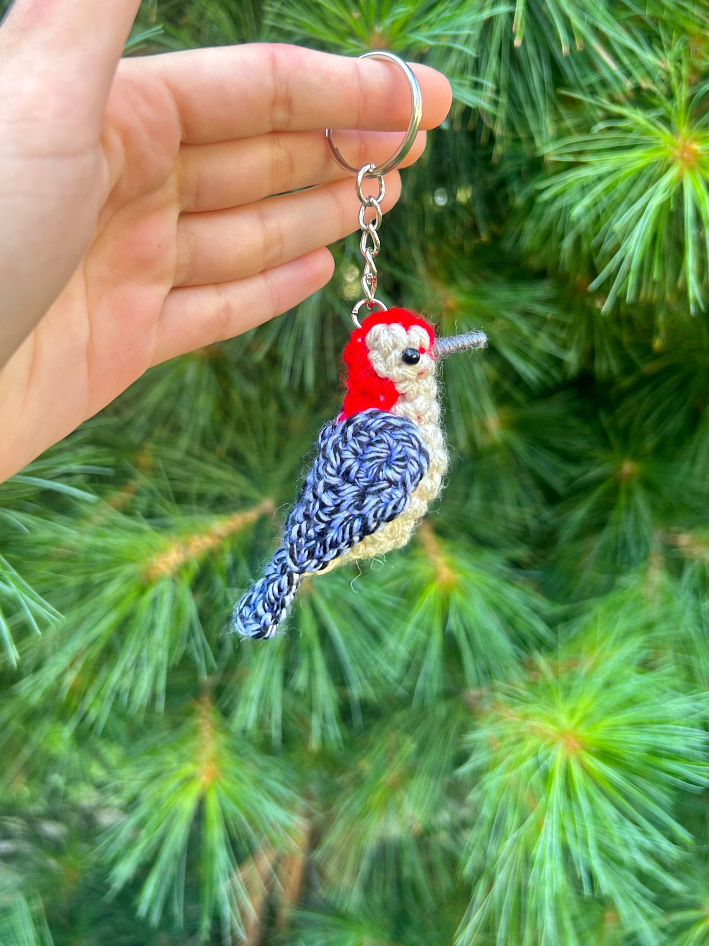 Tiny Birdies Woodpecker Keychain