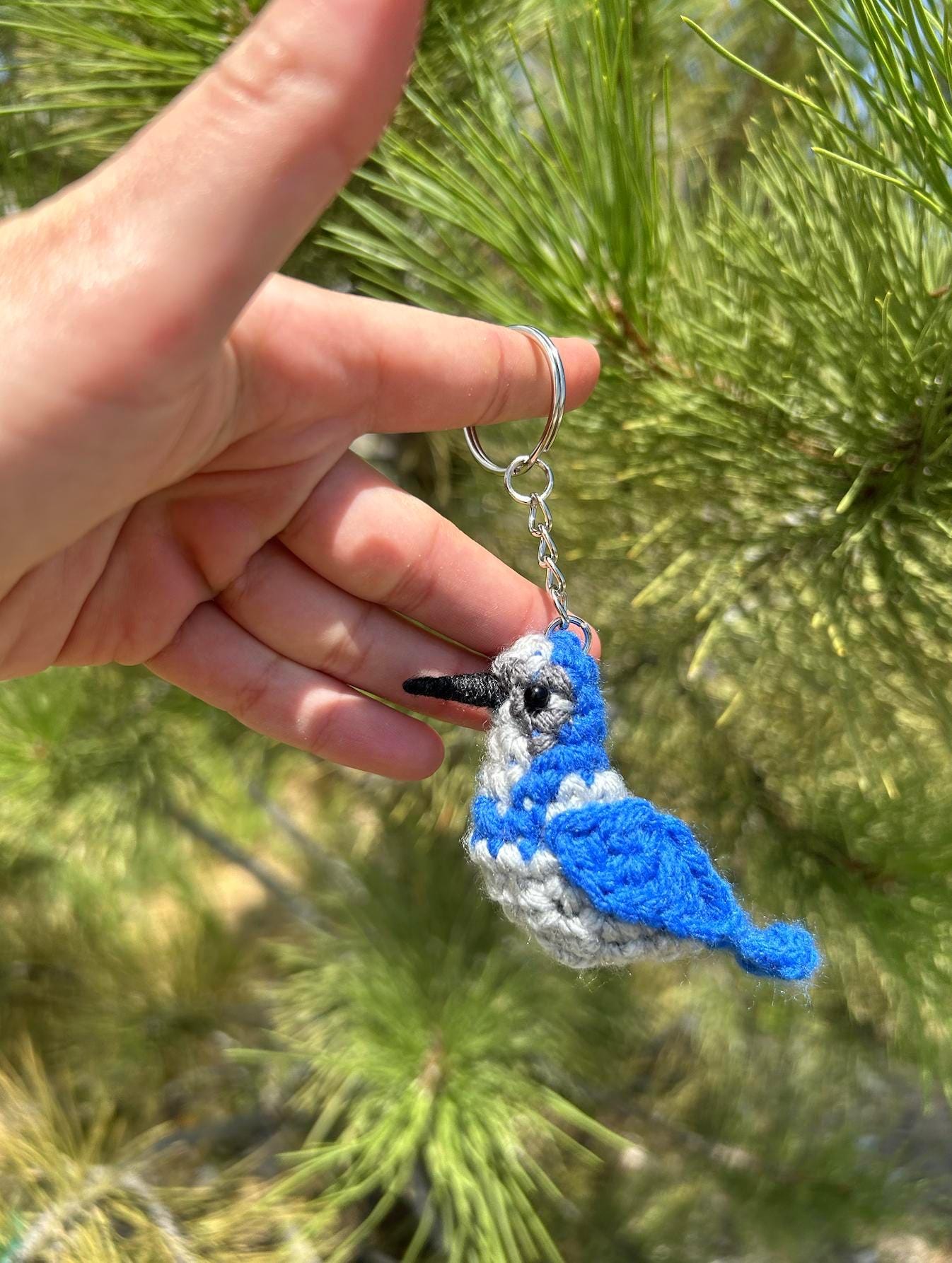 Tiny Birdies Scrub Jay Keychain