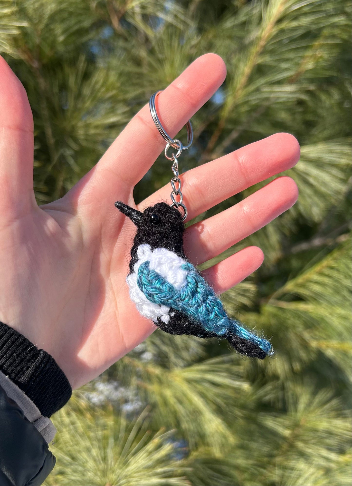 Tiny Birdies Magpie Keychain