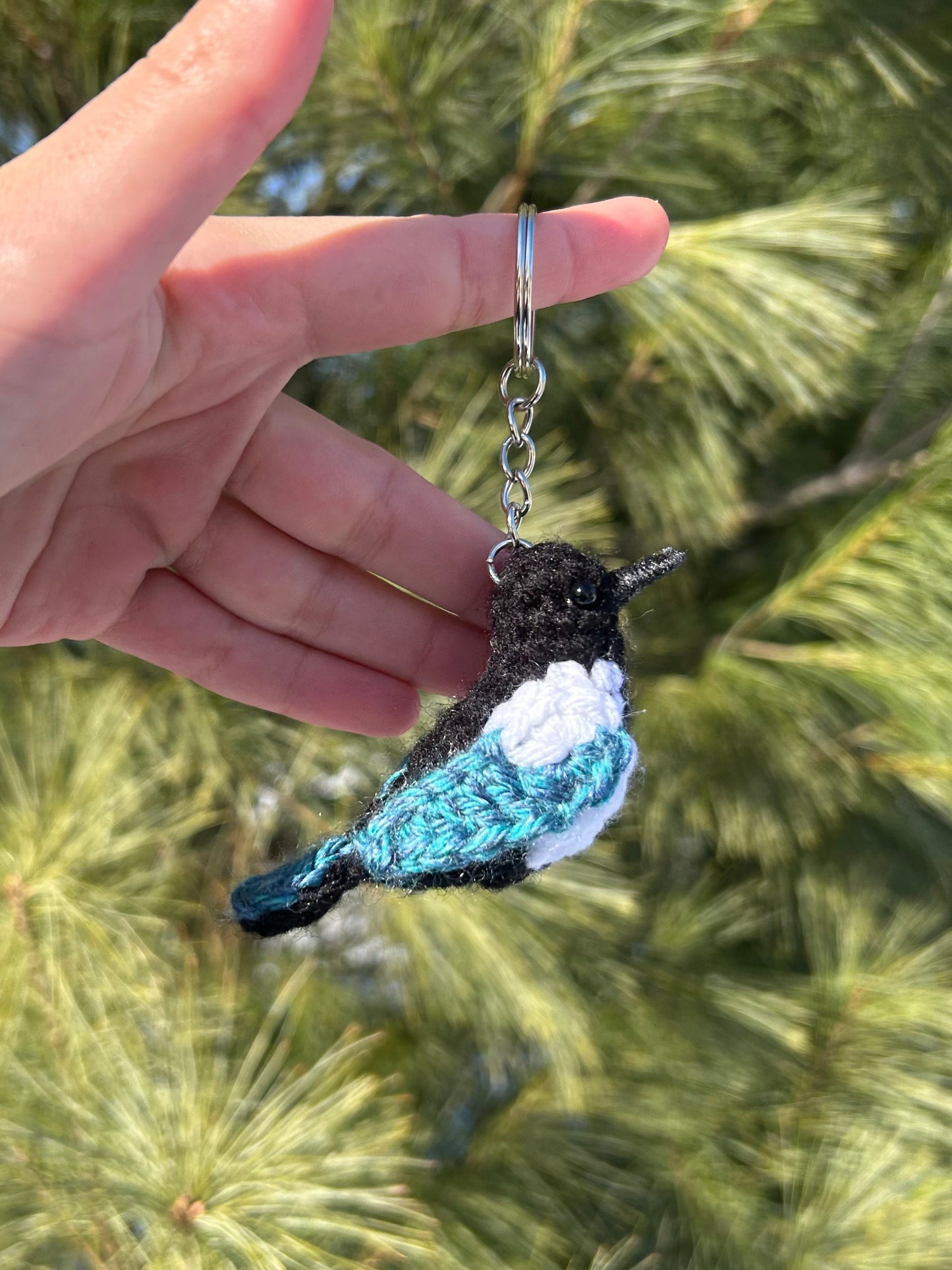 Tiny Birdies Magpie Keychain