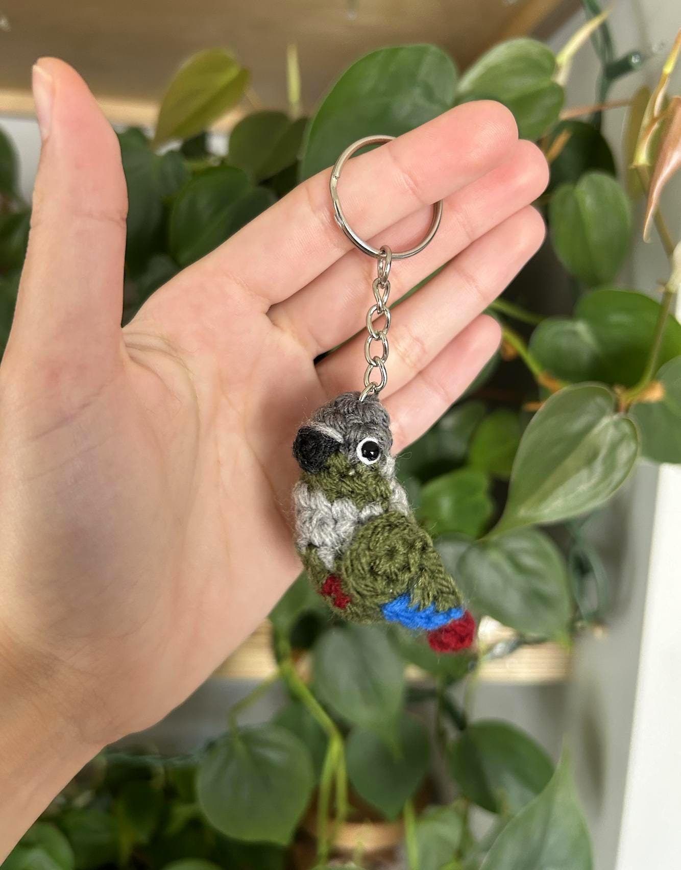Tiny Birdies Green Cheek Conure Keychain