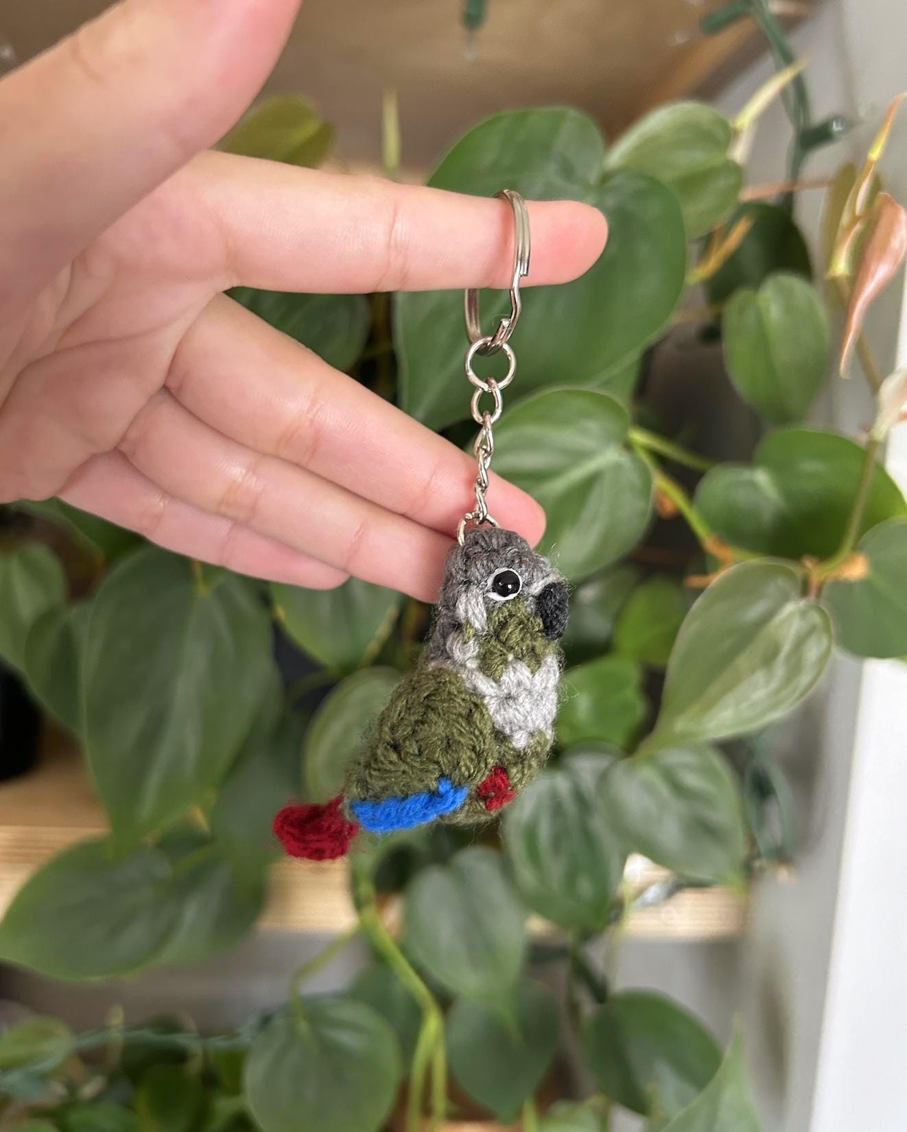Tiny Birdies Green Cheek Conure Keychain