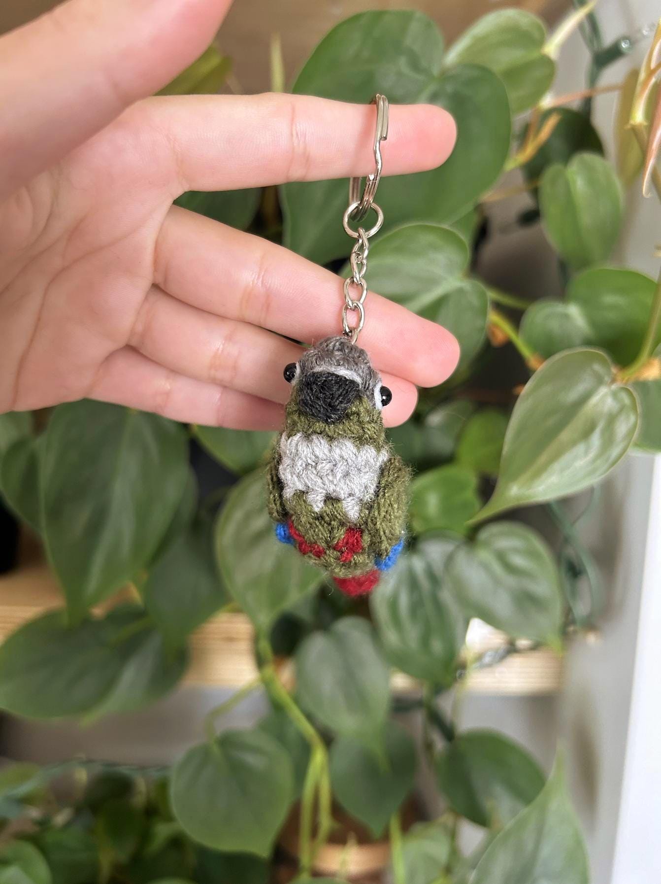 Tiny Birdies Green Cheek Conure Keychain