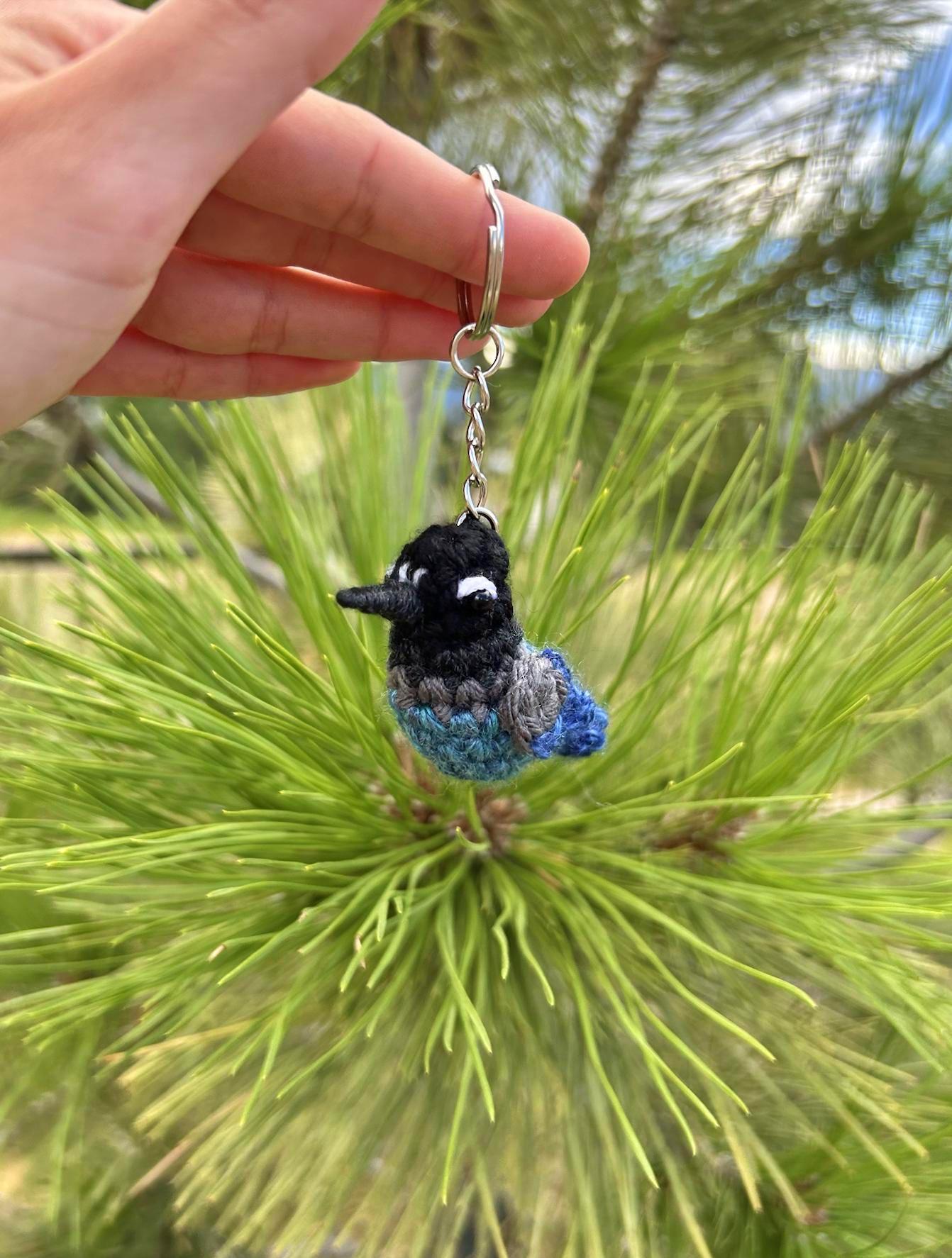 Tiny Birdies Steller's Jay Keychain