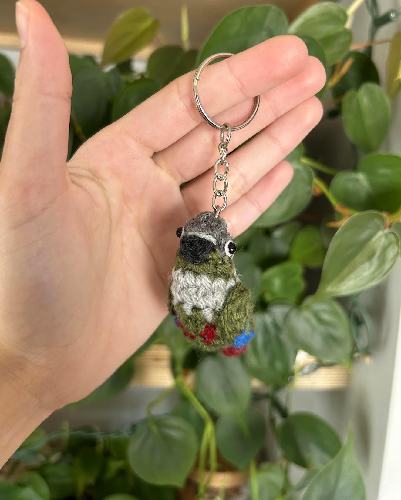 Tiny Birdies Green Cheek Conure Keychain