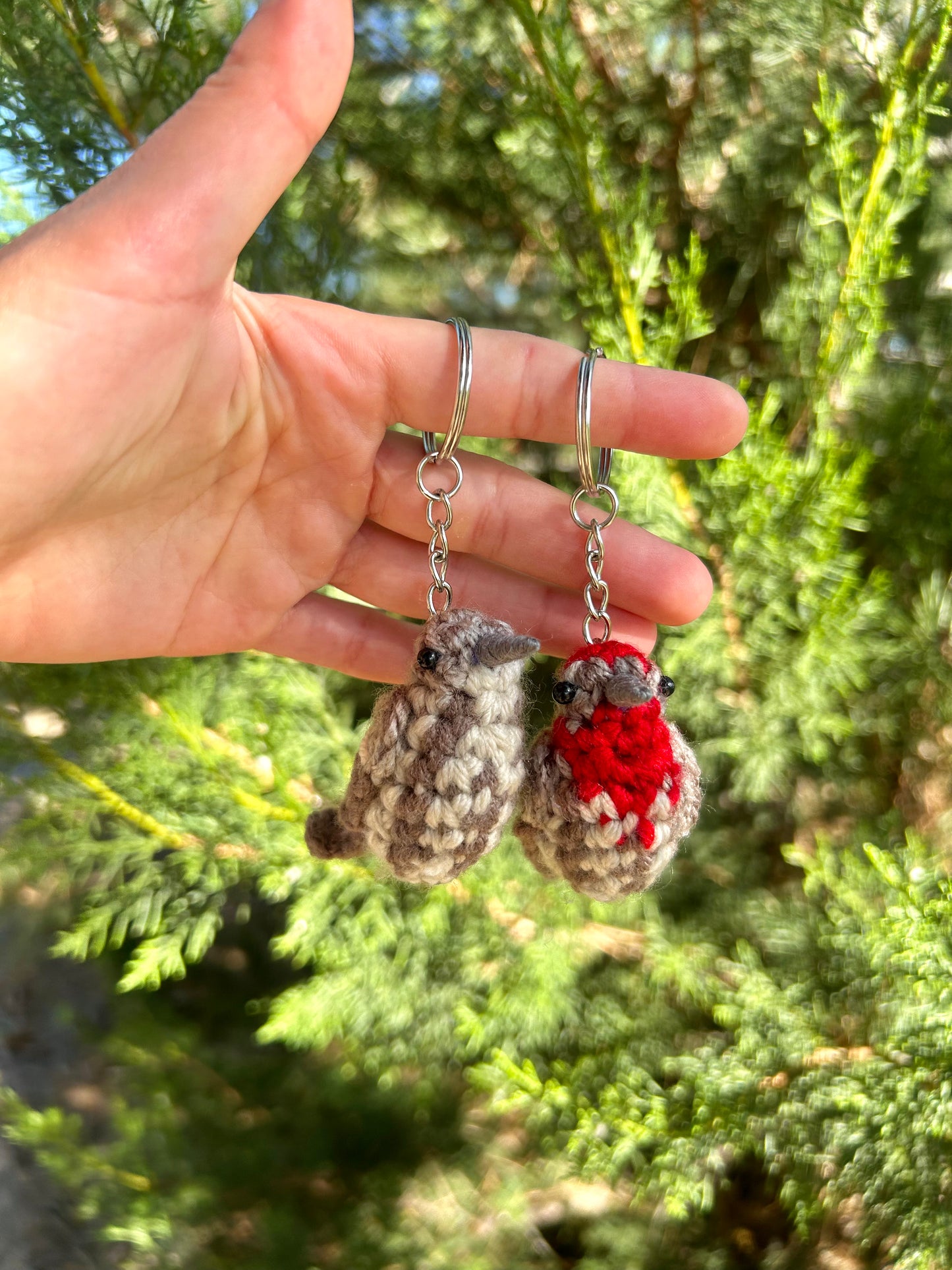 Tiny Birdies Male & Female House Finch Keychain