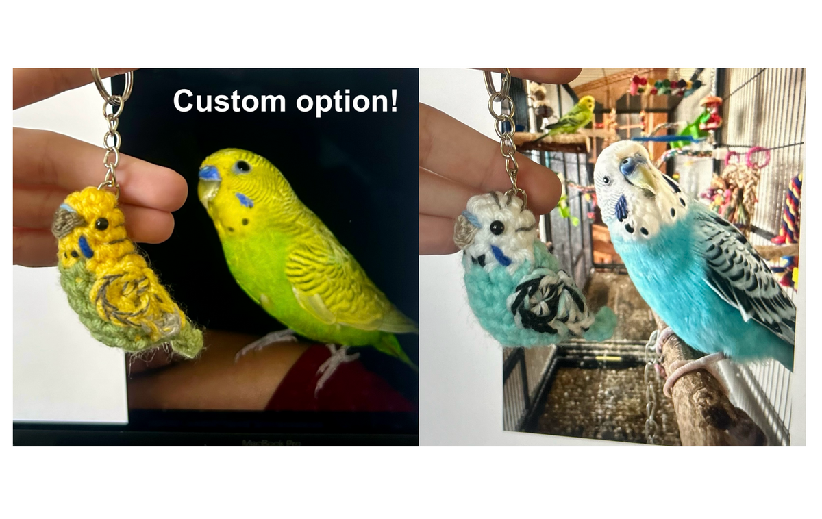 Tiny Birdies Parakeet Keychain