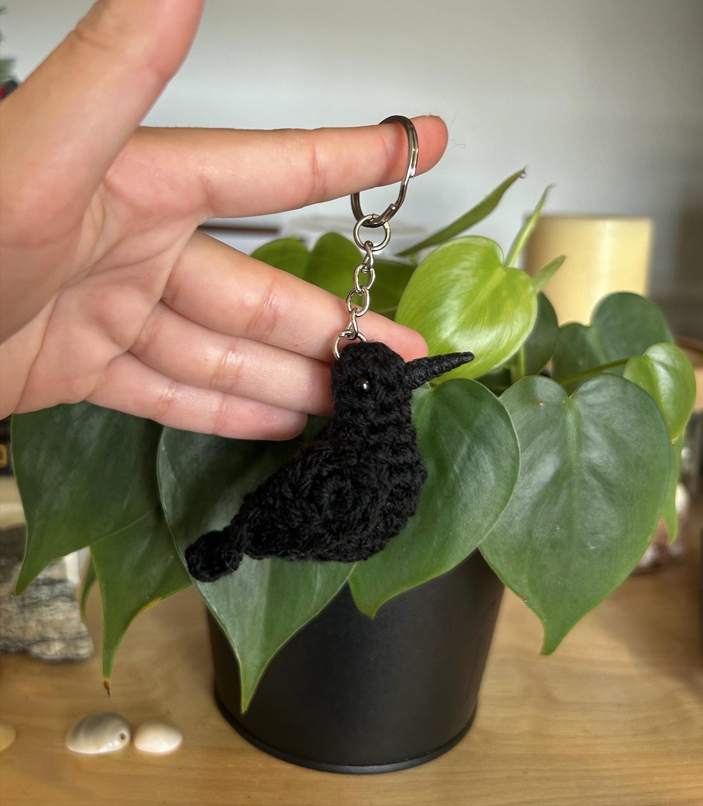 Tiny Birdies Crow Keychain