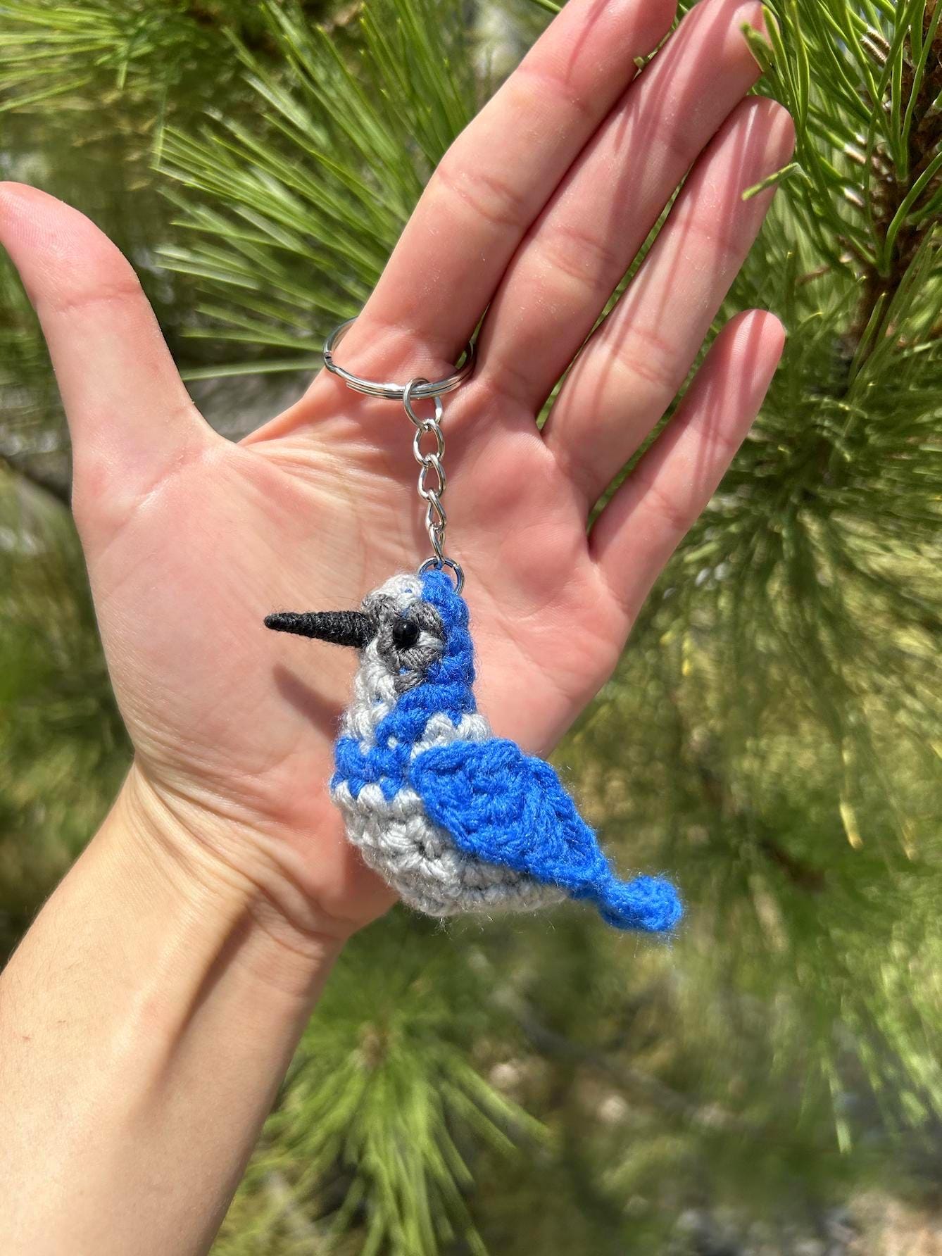 Tiny Birdies Scrub Jay Keychain