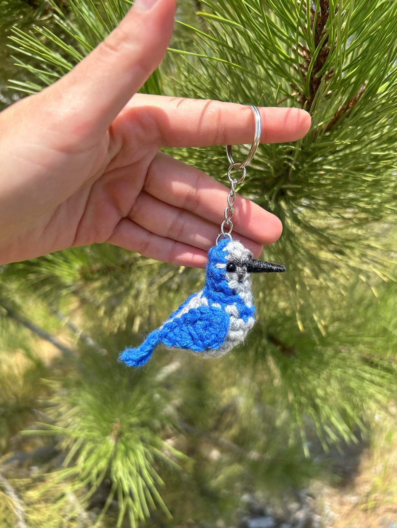 Tiny Birdies Scrub Jay Keychain