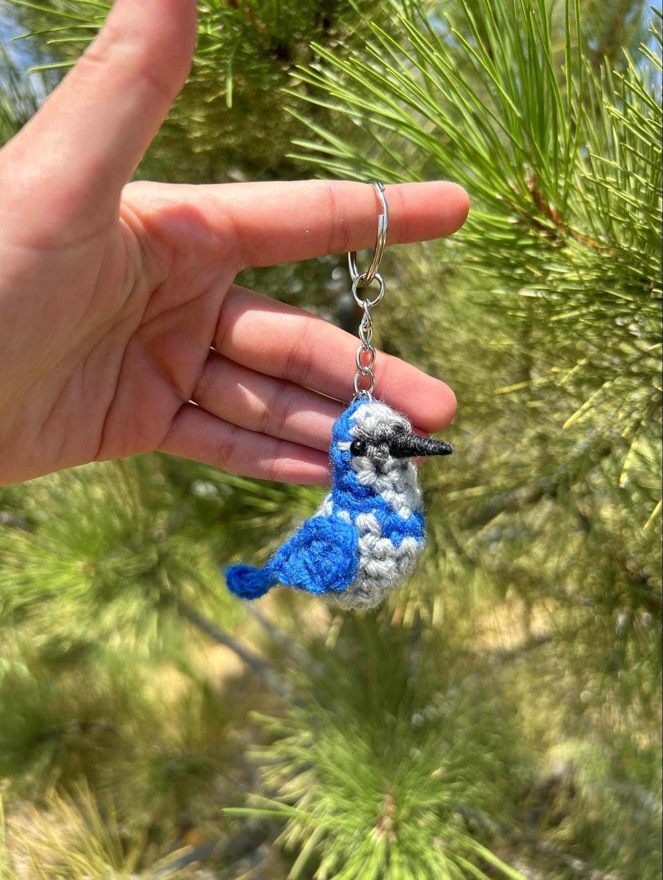 Tiny Birdies Scrub Jay Keychain